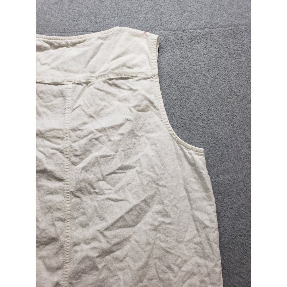 Gap Women Shift Dress M White Sleeveless Embroidery Tasseled V Neck Bohemian - Picture 13 of 16